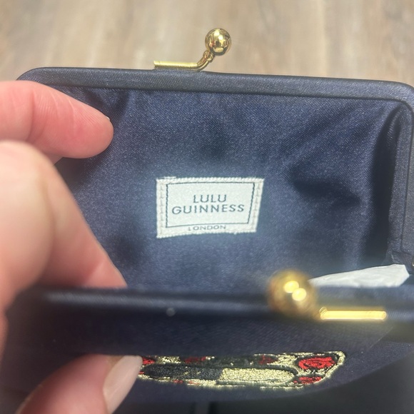 Lulu Guinness Navy change purse/mini clutch - Picture 2 of 2